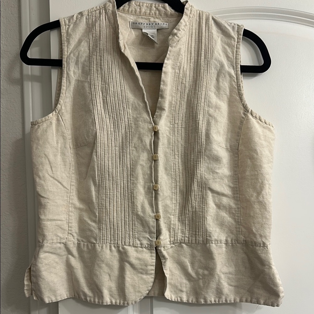 Geoffrey Beene Cream Sleeveless Top